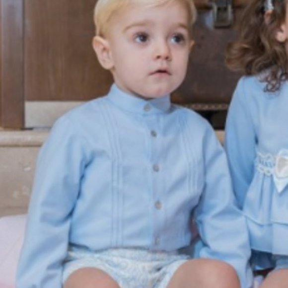 BABINE Light Blue Dress Shirt Size 2 Years - Picture 2 of 8